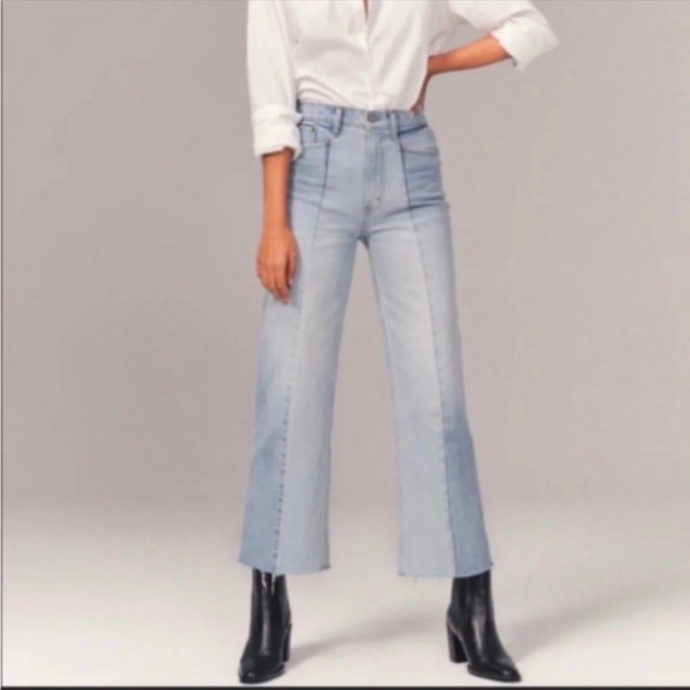 NWT Abercrombie ankle straight two tone jeans size 23 long